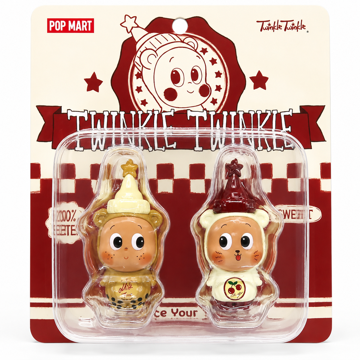 Pop Mart Twinkle Twinkle Bubble Tea and Cherry Iced Tea Figures Blister Pack