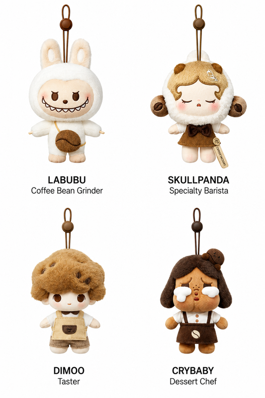 Pop Mart Coffee Factory Plush Pendants All Confirmed