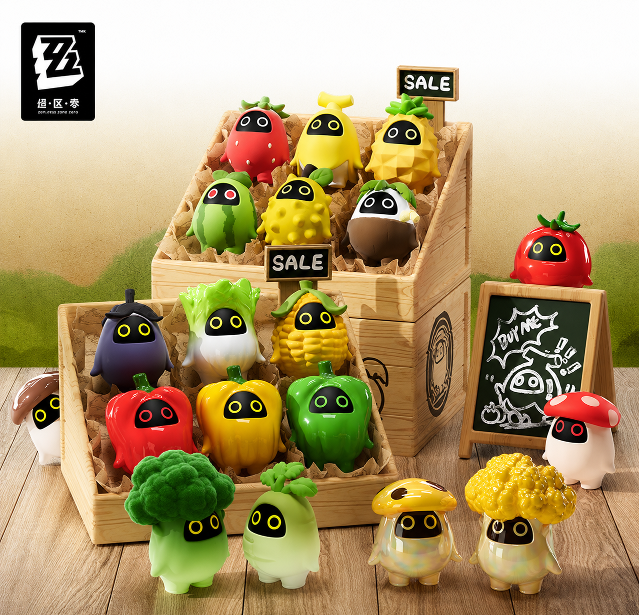 Bangboo Garden Kingdom Mini Vegetable & Fruit Figures Stand by ZZZ