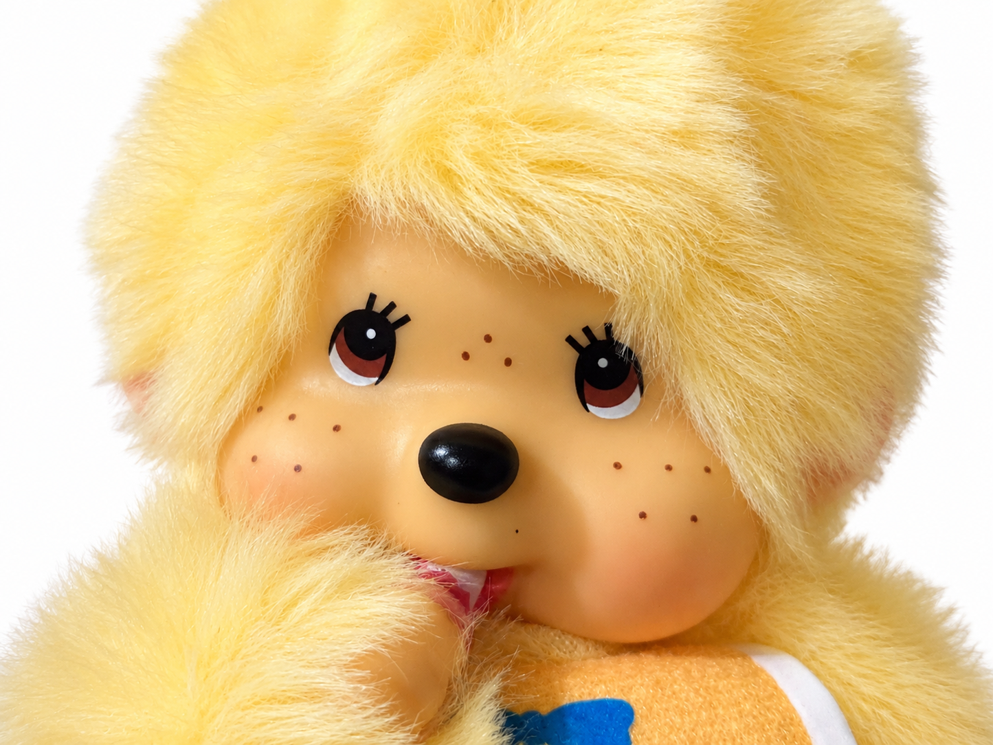 Sekiguchi Tokyo Banana × Monchhichi 35th Anniversary Plush Pendant Keychain.