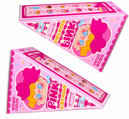 QoQo Be Curious Mini Face Pink Birthday Series Figures Blind Box