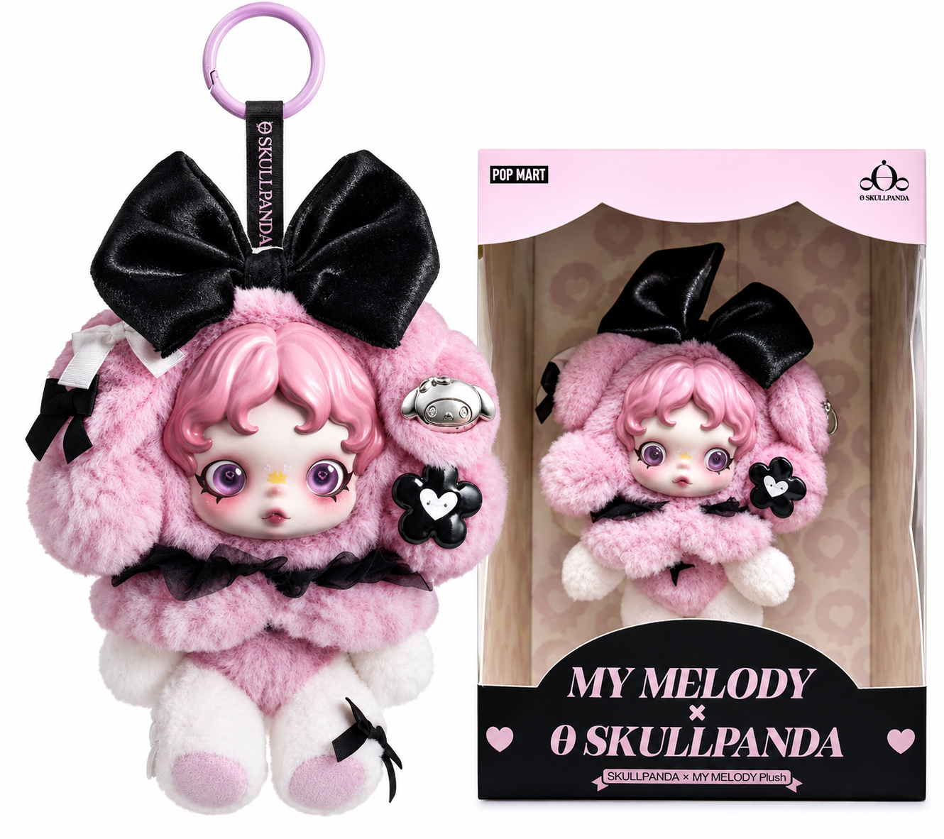 Pop Mart Skullpanda × My Melody Plush Pendant