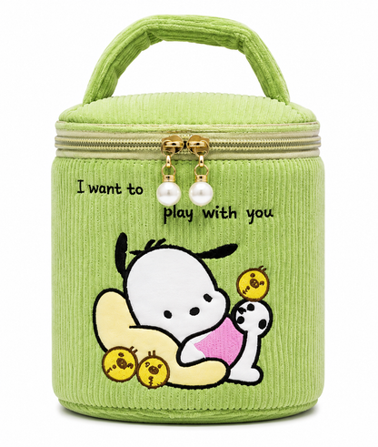 Kawaii Cord Beauty/Makeup Bucket-shaped Cosmetic Case, Portable Storage Bag