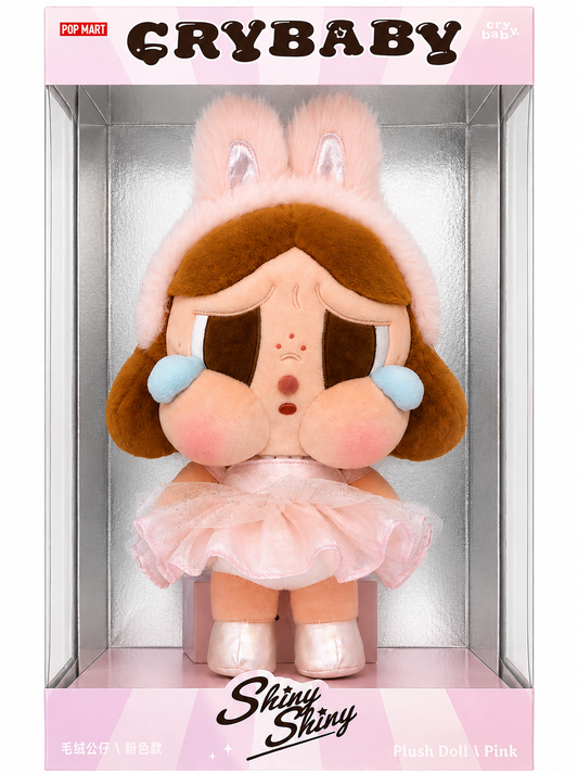 Pop Mart Shiny Shiny Series Crybaby Large Plush Doll in Pink