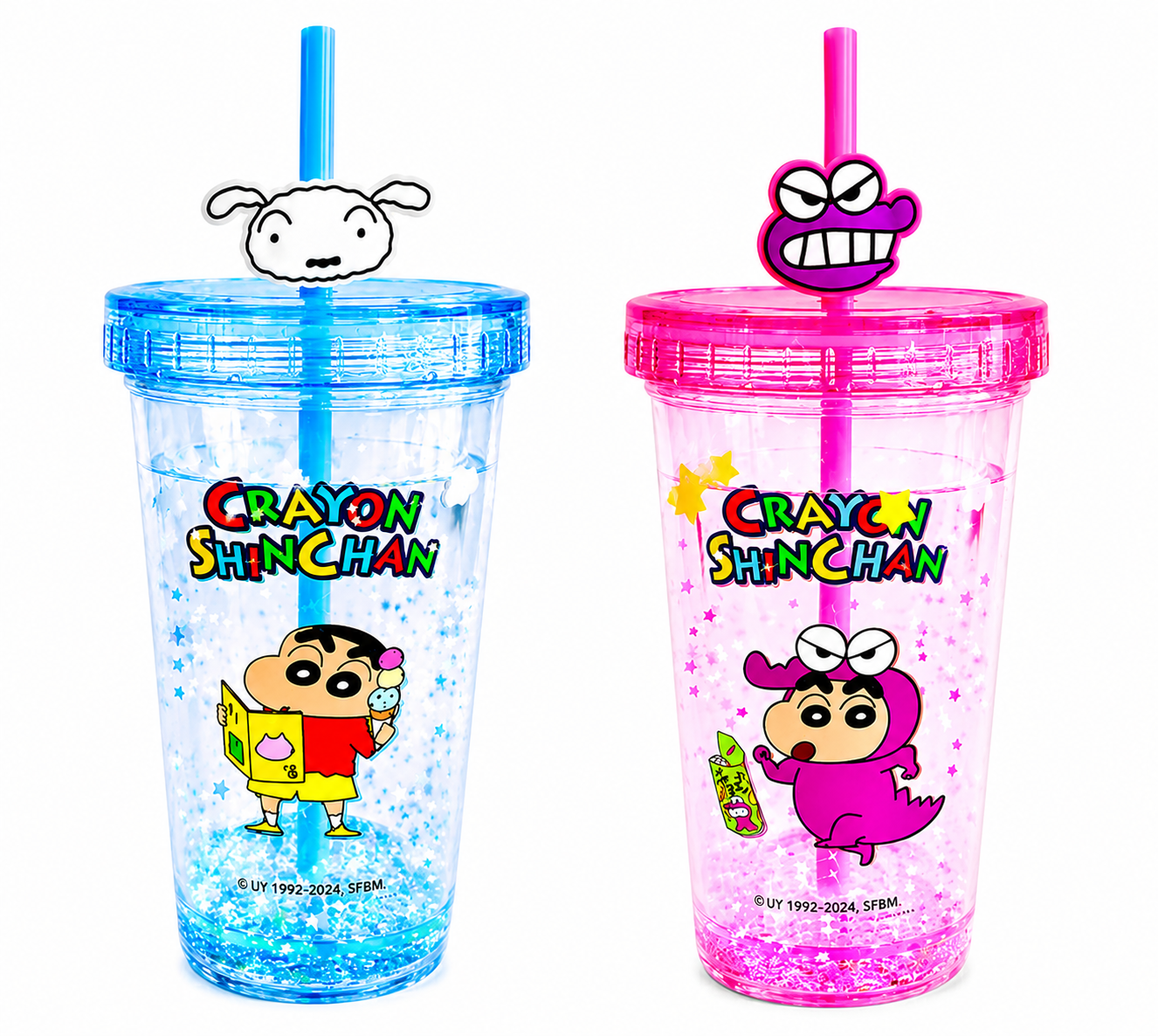 Miniso Crayon ShinChan Double Wall Cups 320ml in Blue