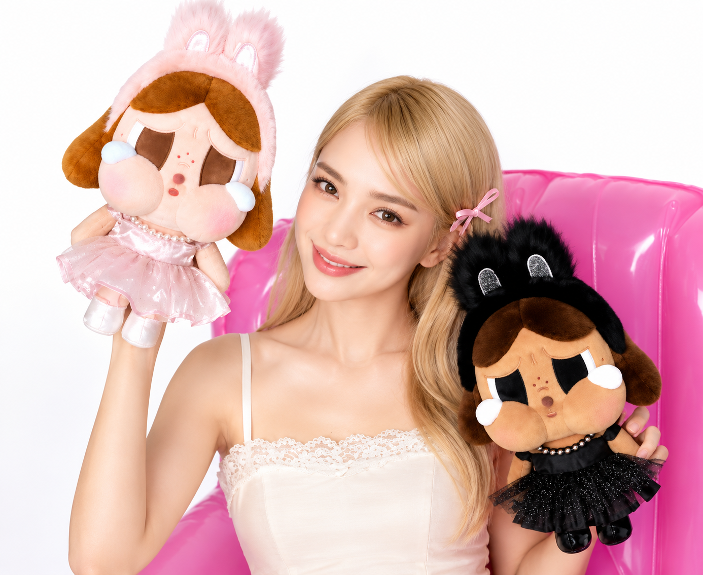 Pop Mart Shiny Shiny Series Crybaby Large Plush Doll in Pink