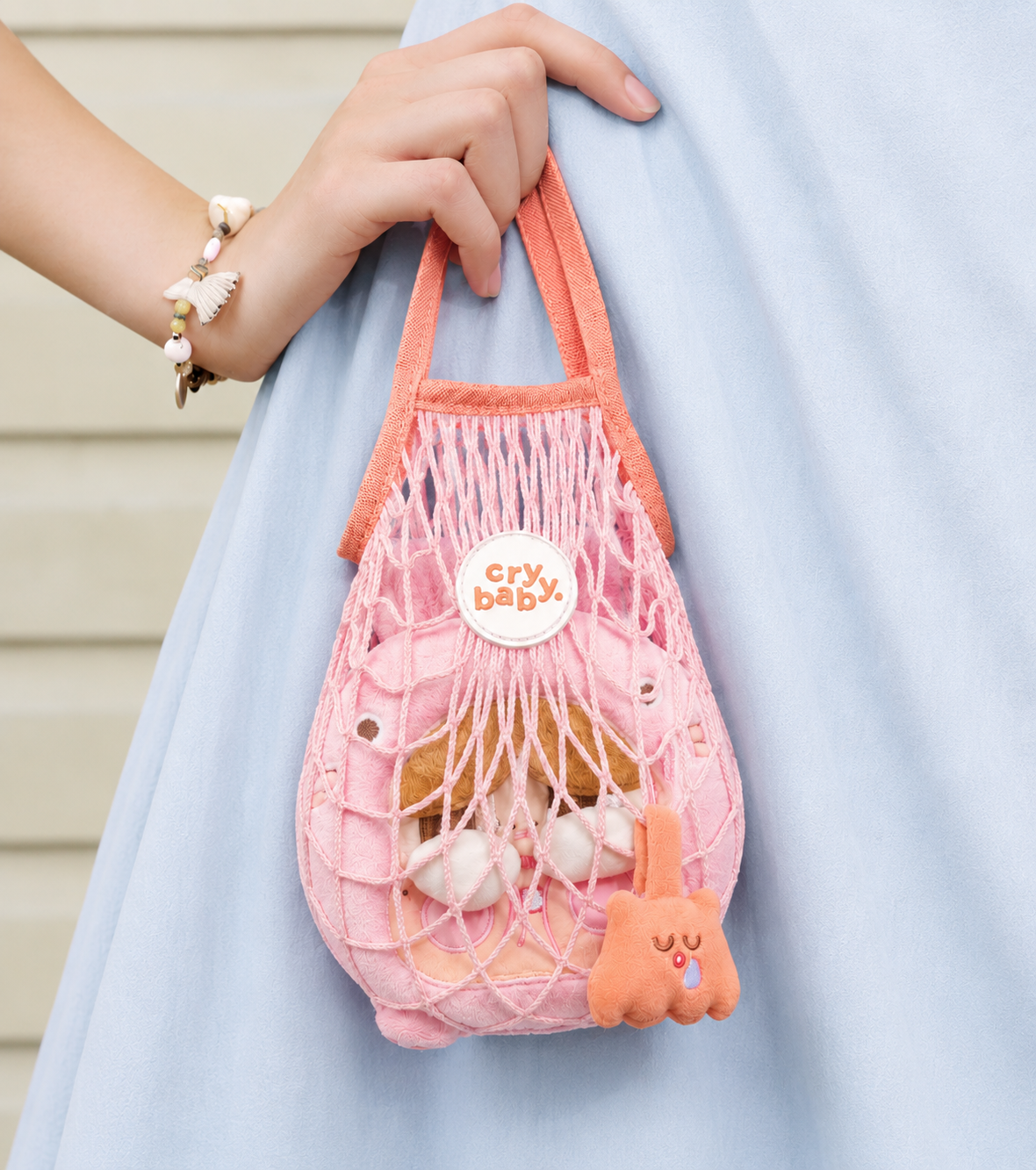 Pop Mart Crybaby Cry Me an Ocean Series Multi-Functional Plush Storage Bag - Sea Bunny
