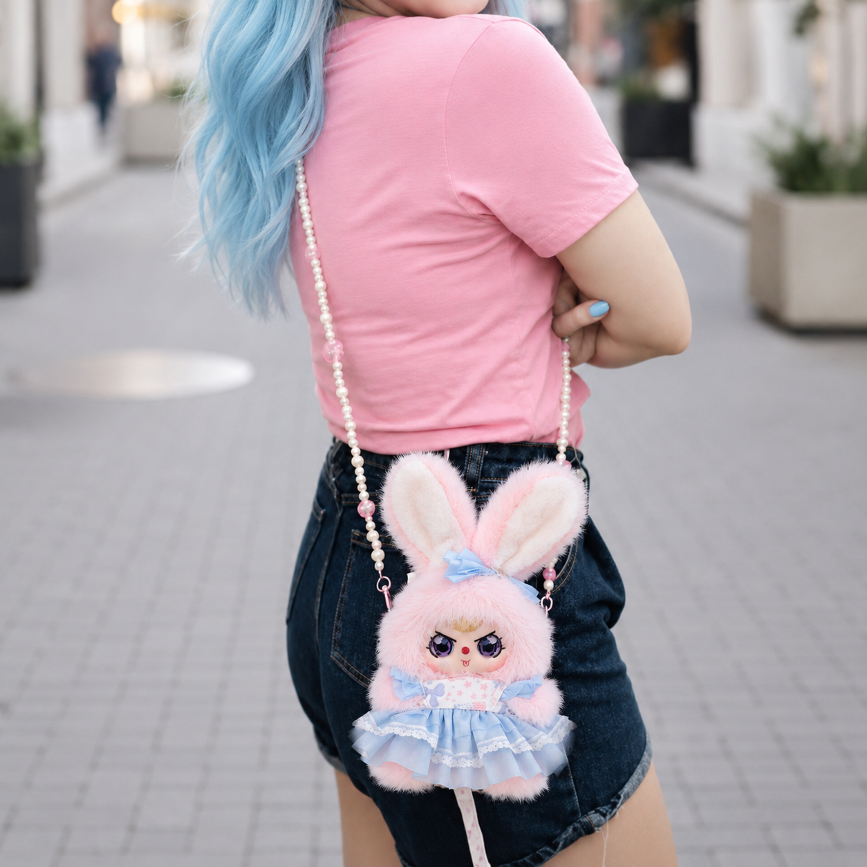 Baby Three Macchiato Plus Mini Rabbit Bag/Pendant Confirmed - Pink Mist Heart