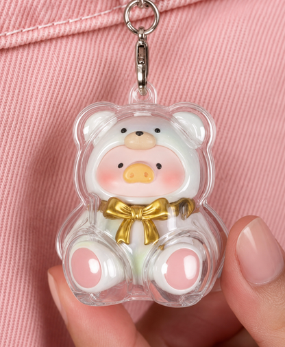 LuLu the Piggy - Teddy Mini Keychain Clear Protective Case (BFF Version)